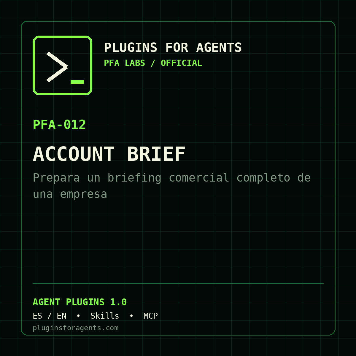Account Brief — Prepara un briefing comercial completo de una empresa
