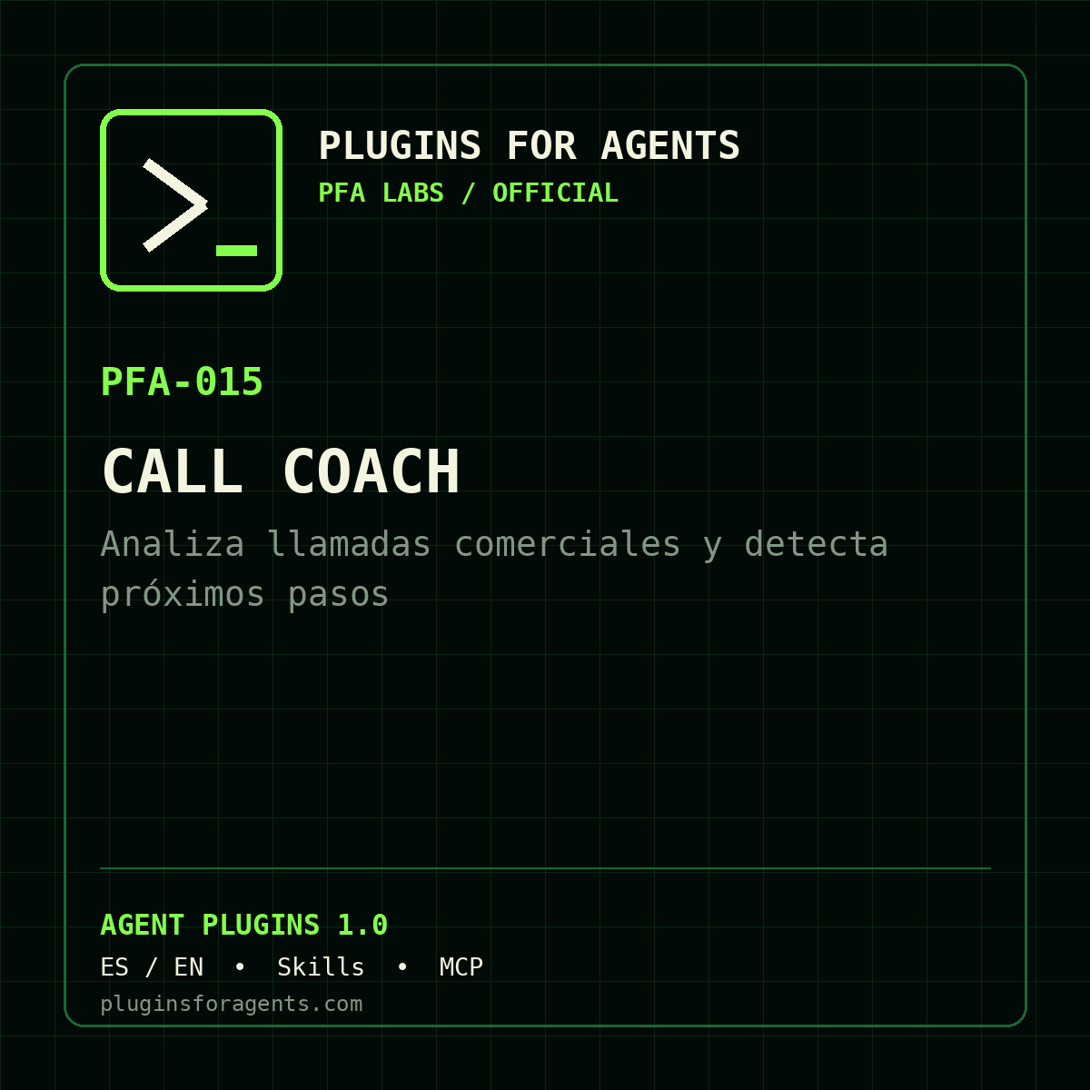 Call Coach — Analiza llamadas comerciales y detecta próximos pasos